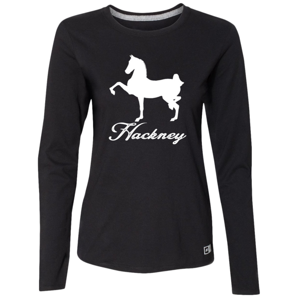 HACKNEY DESIGN 1 (white) 4HORSE 64LTTX Ladies’ Essential Dri-Power Long Sleeve Tee