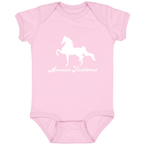 AMERICAN SADDLEBRED (DESIGN 1) WHITE 4HORSE 4424 Infant Fine Jersey Bodysuit