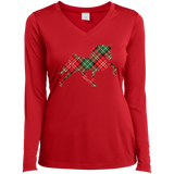 TENNESSEE WALKING HORSE DESIGN 3 JMD (RED PLAID) LST353LS Ladies’ Long Sleeve Performance V-Neck Tee