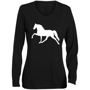 Tennessee Walking Horse (Pleasure) - Copy 1788 Ladies' Moisture-Wicking Long Sleeve V-Neck Tee
