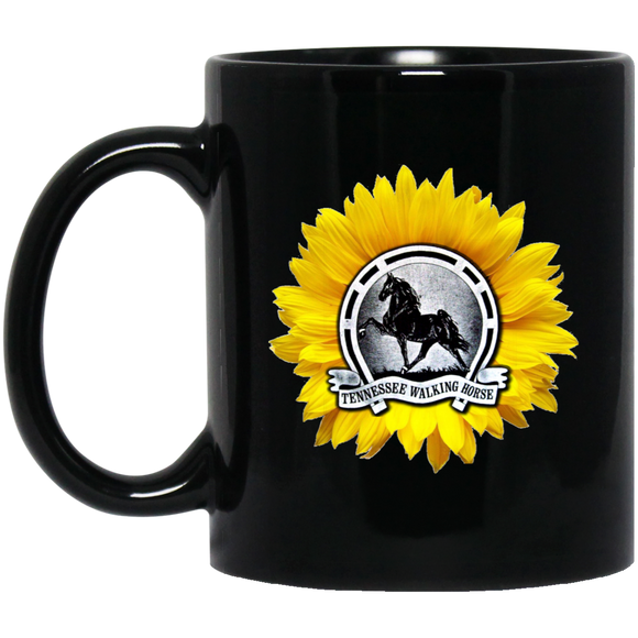 TWH Sunflower Vintage BM11OZ 11oz Black Mug