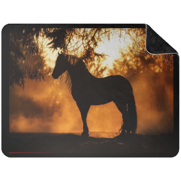 BLACK HORSE 1 BSHL Premium Black Sherpa Blanket 60x80
