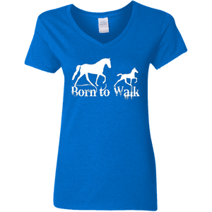 BORN TO WALK G500VL Ladies' 5.3 oz. V-Neck T-Shirt