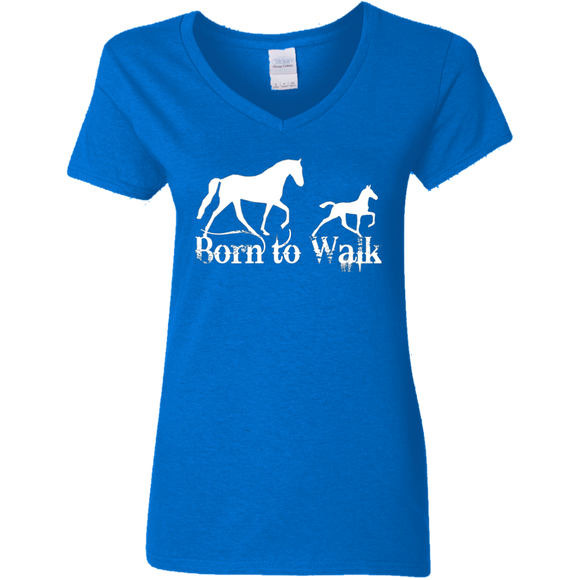 BORN TO WALK G500VL Ladies' 5.3 oz. V-Neck T-Shirt