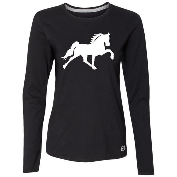 TENNESSEE WALKING HORSE DESIGN 3 JMD (WHITE) 64LTTX Ladies’ Essential Dri-Power Long Sleeve Tee