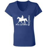 MISSOURI FOX TROTTER (white) 4HORSE B6005 Ladies' Jersey V-Neck T-Shirt