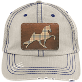 TENNESSEE WALKING HORSE PERFORMANCE LEATHER BURBURY 6990 Distressed Unstructured Trucker Cap - Patch
