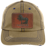 FRIESIAN ON LEATHER 6990 Distressed Unstructured Trucker Cap - Patch