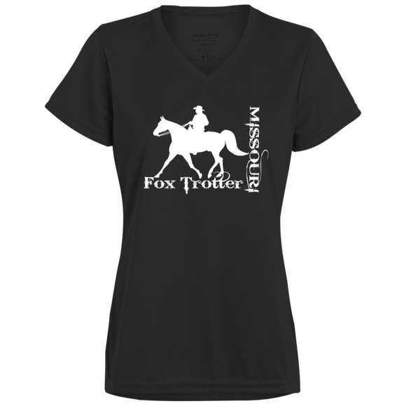 MISSOURI FOX TROTTER (white) 4HORSE 1790 Ladies’ Moisture-Wicking V-Neck Tee