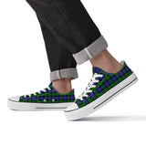 NASHVILLE BRAND GREEN AND BLUE PLAID Classic Low Top Canvas Shoes