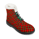 NASHVILLE RED TARTAN Faux Fur Synthetic Leather Boot