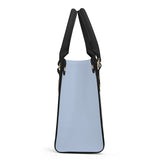SADDLEBRED SHELL BLUE Luxury Women PU Tote Bag - Black Piping