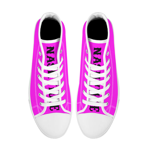 NASHVILLE BRAND NEON PINK High-Top Canvas Shoes