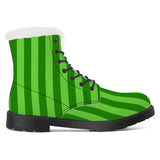 NASHVILLE BRAND NEON GREEN STRIPE Faux Fur Synthetic Leather Boot