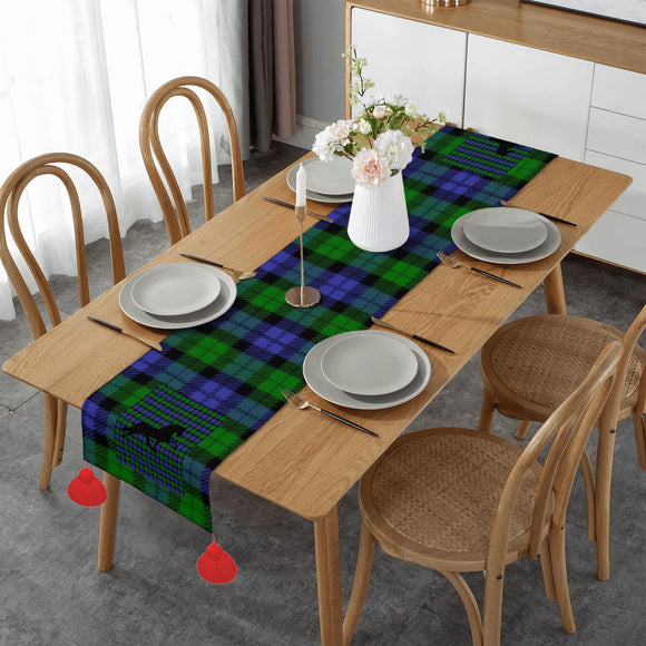 TENNESSEE WALKING HORSE PERFORMANCE GREEN BLUE PLAID Linen Table Runner 14x60in