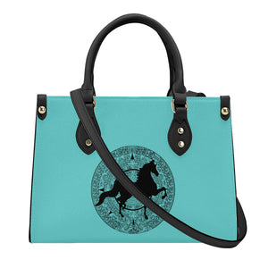 SADDLEBRED AZTEC SEASIDE BLUE Luxury Women PU Tote Bag - Black