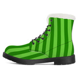 NASHVILLE BRAND NEON GREEN STRIPE Faux Fur Synthetic Leather Boot