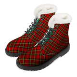 NASHVILLE RED TARTAN Faux Fur Synthetic Leather Boot