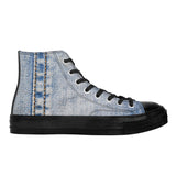 NASHVILLE BRAND BLUE JEAN FADE High Top Canvas Shoes - Black