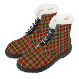 NASHVILLE BRAND RED TARTAN Faux Fur Synthetic Leather Boot