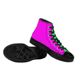 NASHVILLE BRAND NEON CONFUSED High Top Canvas Shoes - Black