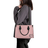 SADDLEBRED NATURAL PINK Luxury Women PU Tote Bag - Black Piping
