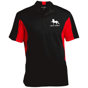 American Saddlebred 2 (white) ST655 Men's Colorblock Performance Polo - My Pony Store