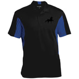 American Saddlebred (black) ST655 Men's Colorblock Performance Polo - My Pony Store
