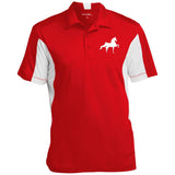 American Saddlebred (white) ST655 Men's Colorblock Performance Polo - My Pony Store
