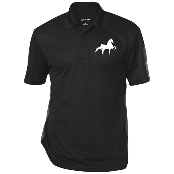 American Saddlebred (white) ST695 Textured Three-Button Polo - My Pony Store