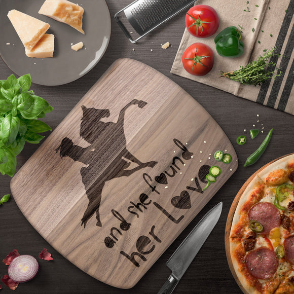 SHE FOUND HER TWH PERFORMANCE Hardwood Oval Cutting Board - My Pony Store