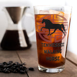 TENNESSEE WALKING HORSE PLEASURE JAPANESE ART DRINK WEAR 16 OZ GLASS - My Pony Store